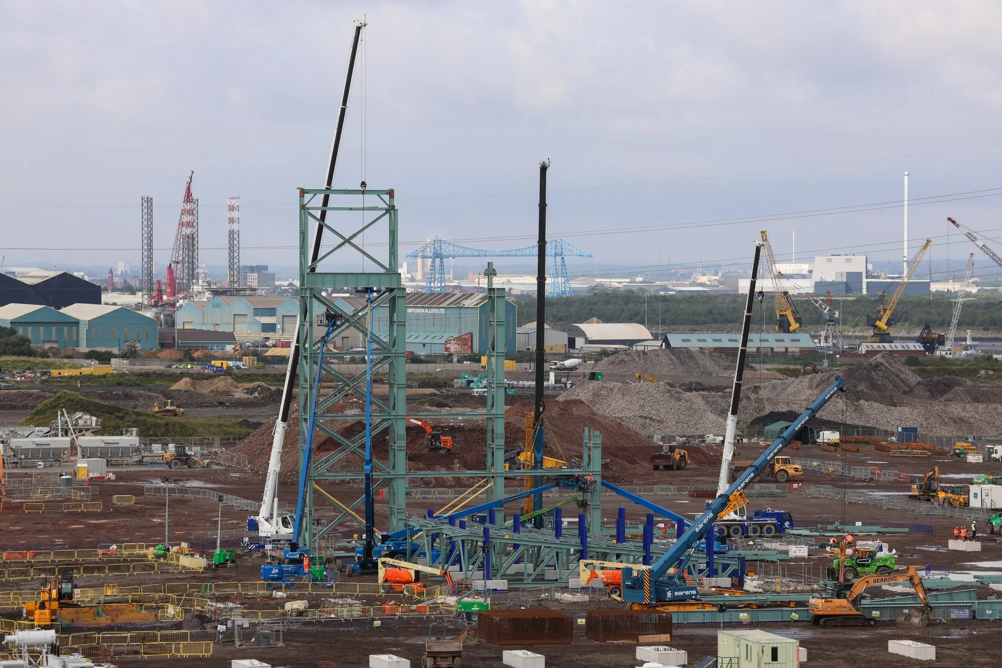 SeAH Wind monopile factory under construction at Teesworks