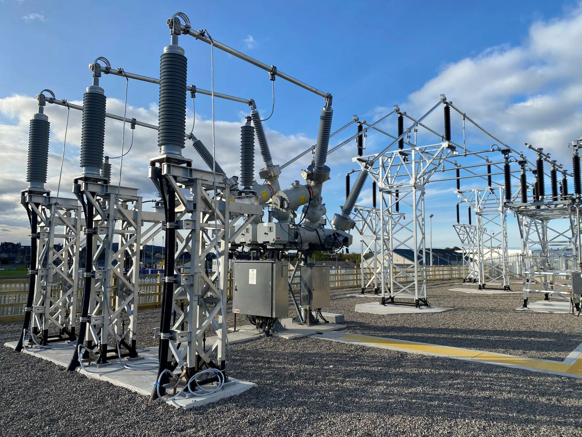 Electrical equipment at the Thurso grid stability facility in Caithness