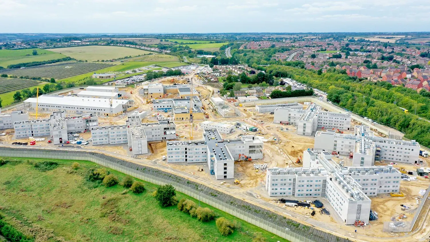 Aerial view of HMP Channings Wood in Devon